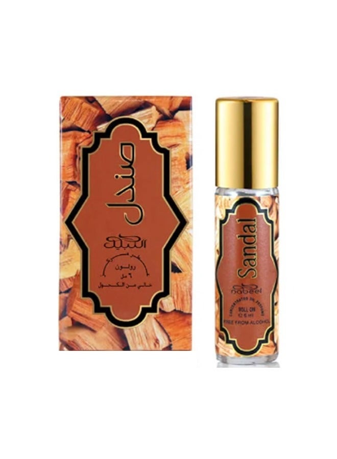 Nabeel Sandal Pure Alcohol-Free Roll On Oil Perfume 6ML Long-Lasting Woody Sandalwood Attar for Men & Women - Image 1